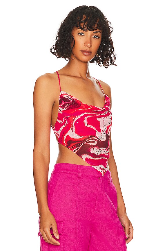 view 2 of 5 Dionne Top in Red Swirl Print