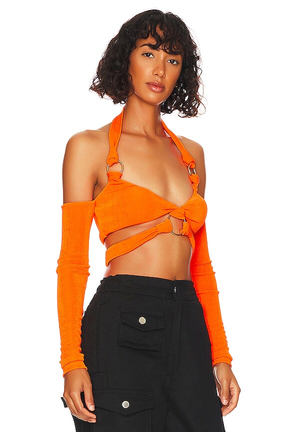 view 2 of 4 TOP CROPPED ROBERTA in Neon Orange