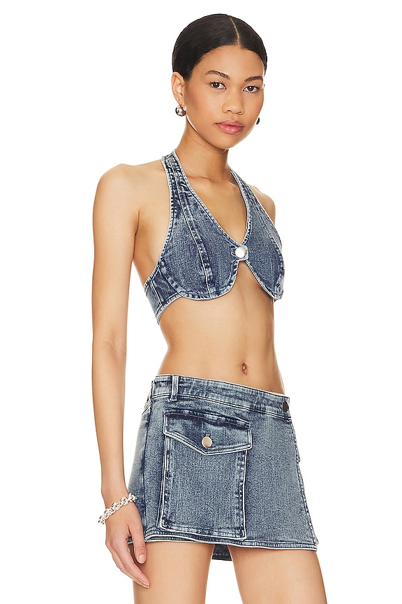 view 2 of 4 Zora Bra Top in Indigo Blue