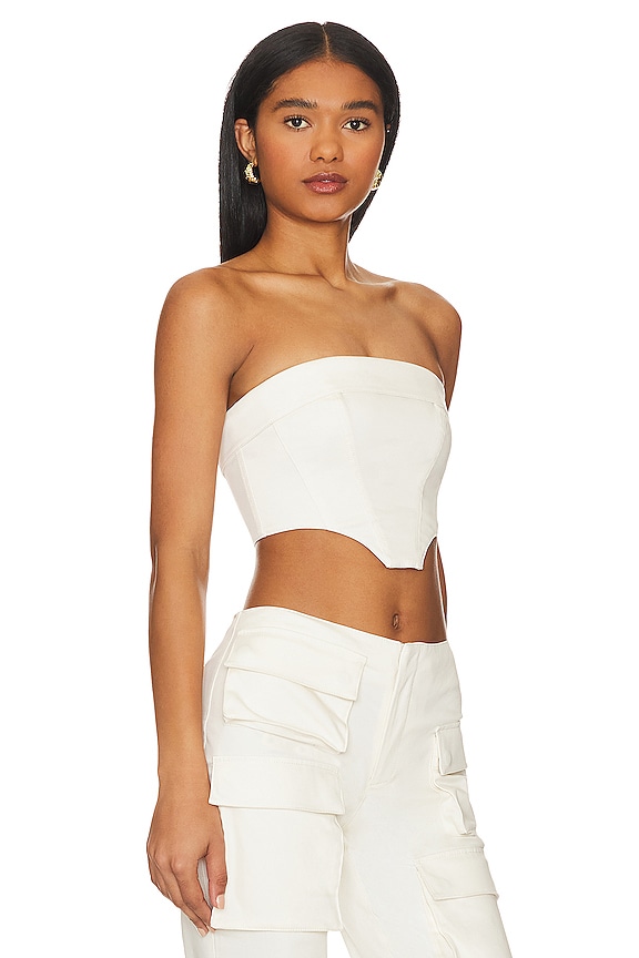 view 2 of 4 Sedona Corset Crop Top in Cream