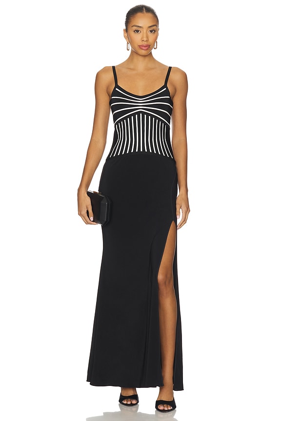 view 1 of 4 The Ophelia Gown in Blk Alab Cmb