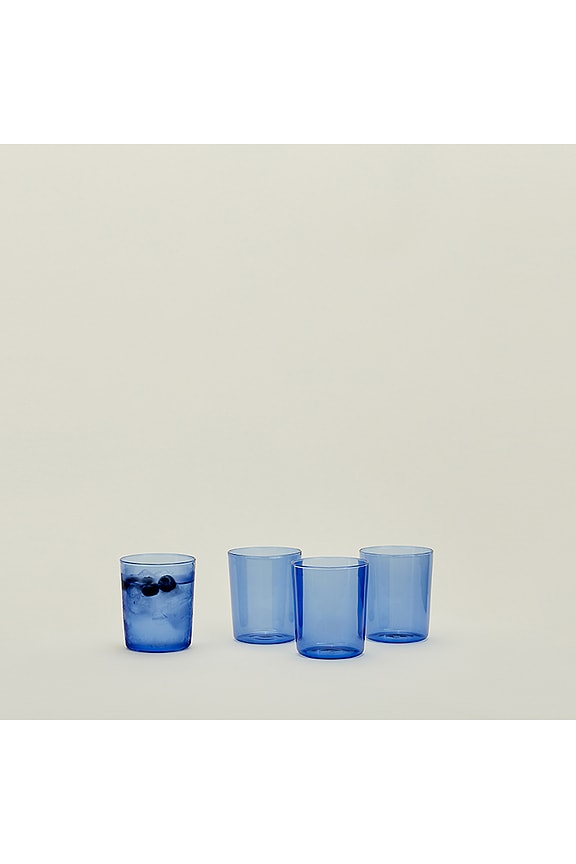 view 2 of 2 Medium Essential Glassware Set Of 4 in Blue