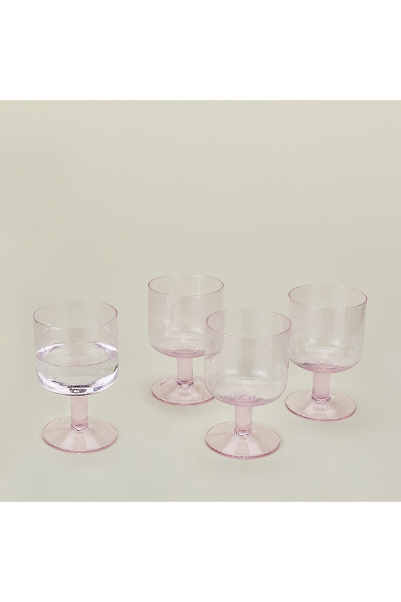 view 2 of 3 Simple Seeded Glassware Set Of 4 in Blush