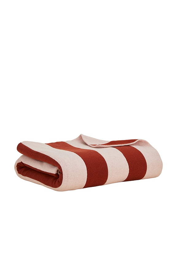 view 2 of 3 Simple Striped Throw Blanket in Blush & Terracotta