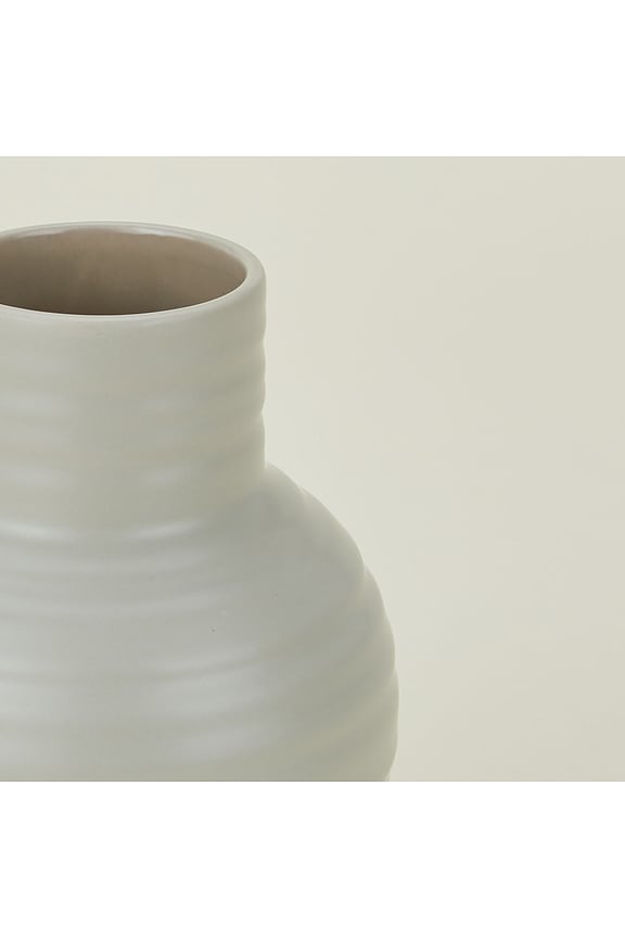 view 2 of 2 Large Essential Ceramic Vase in Light Grey