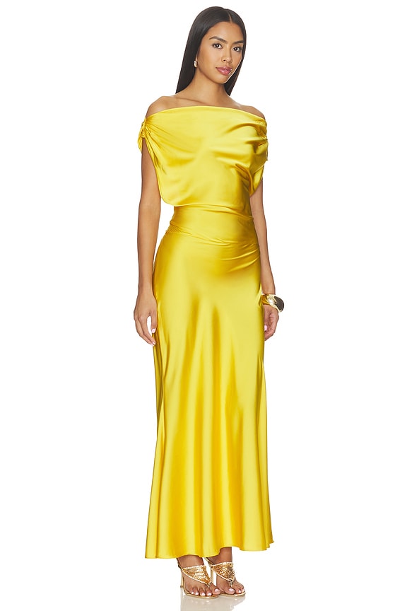 view 2 of 3 Kahlo Satin Maxi Dress in Yellow
