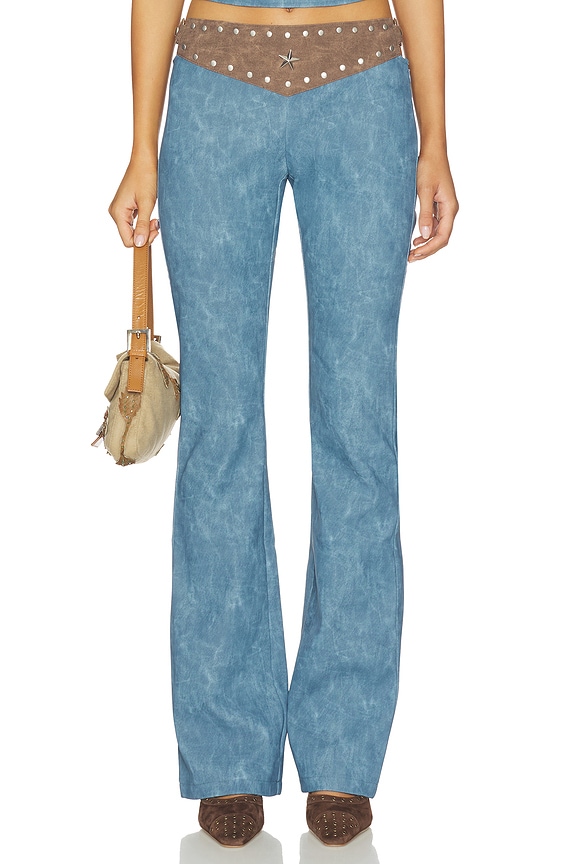 view 1 of 6 Kessa Pant in Blue & Brown