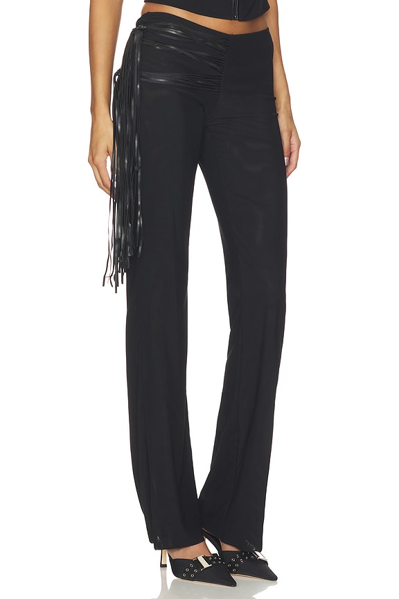 view 2 of 6 PANTALON ISELDA FRINGE in Black