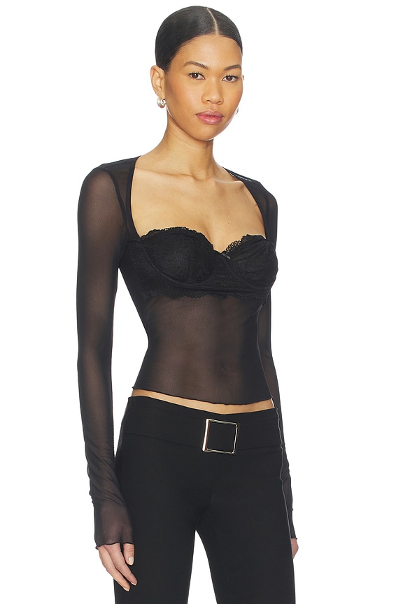 view 2 of 4 Silo Sleeve Top in Black & White