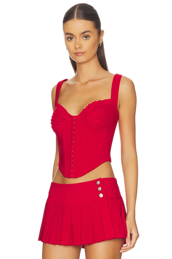 view 2 of 4 Bri Corset Top in Rich Red