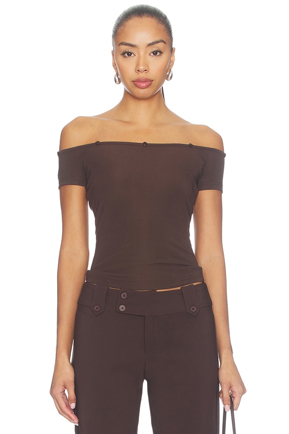 view 2 of 5 Lora Top in Chocolate Brown