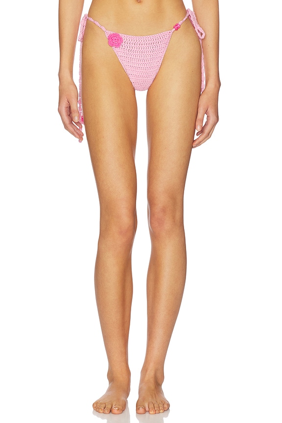 view 1 of 6 BAS DE MAILLOT DE BAIN CROCHET BIKINI in Baby Pink