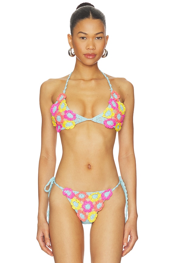 view 1 of 5 Blossom Bikini Top in Orange Multi