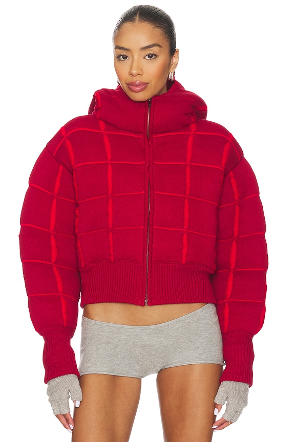 view 2 of 5 Square Puffer Jacket in Cherry