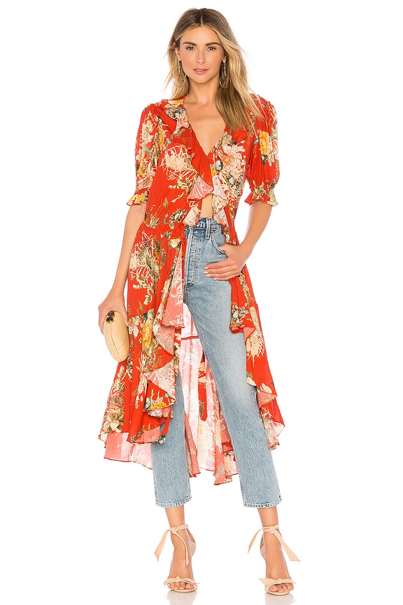 view 2 of 4 Ruffle Cha Cha Dress in Red Floral