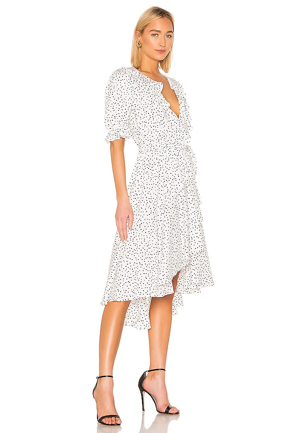 view 2 of 4 CHA CHA ラップドレス in White & Navy Dot