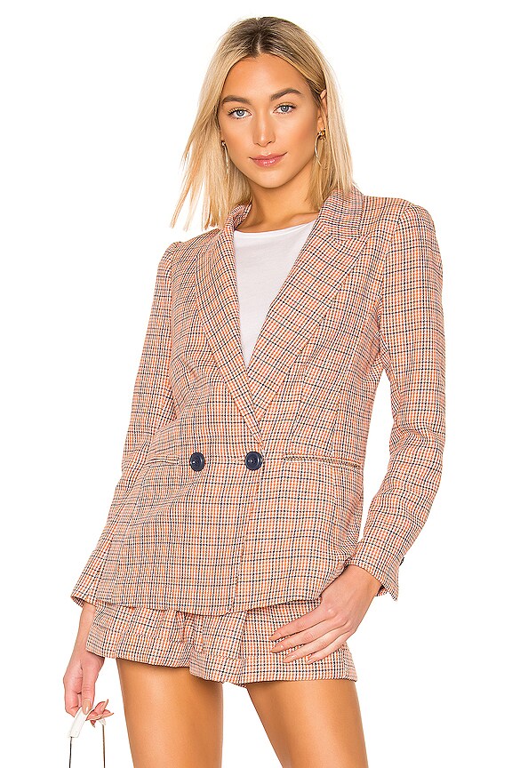 view 2 of 6 DB Blazer in Orange Shag Plaid