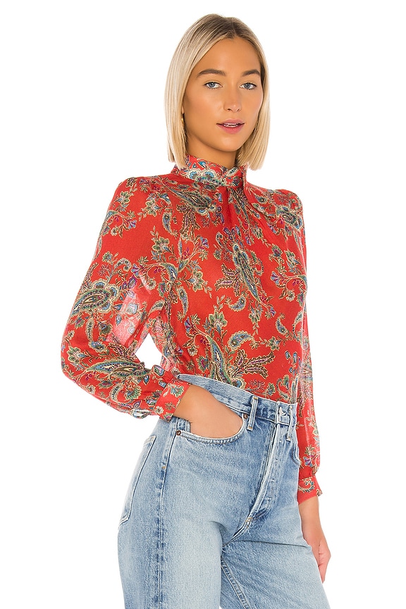 view 2 of 4 BLUSA TESS MCGILL in Red Paisley