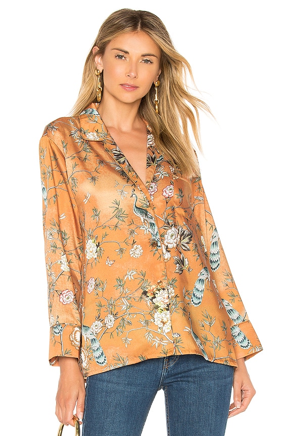 view 2 of 5 The Draper PJ Top in Golden Chinoiserie