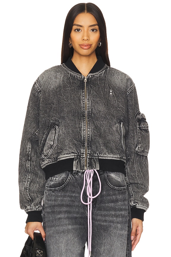 view 2 of 6 Ivy Denim Bomber in Grey