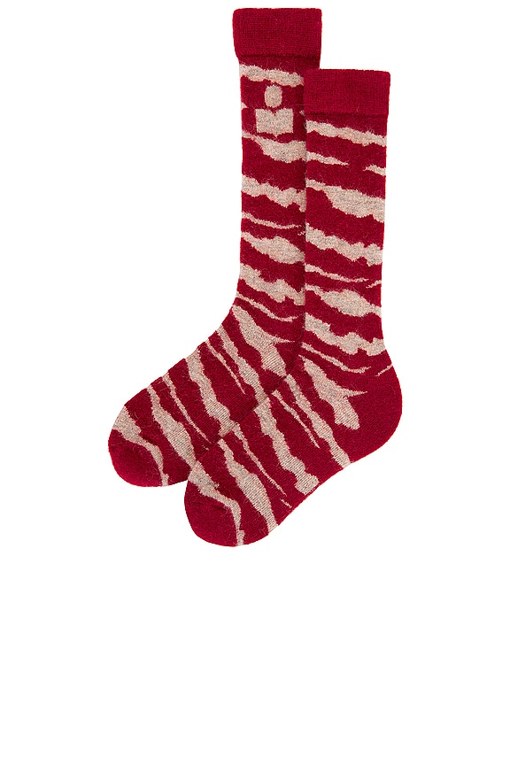 view 2 of 2 Shona Socks in Rasberry & Beige