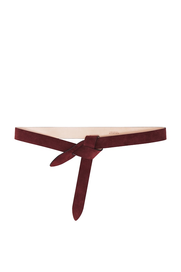 view 1 of 3 Lecce Suede Belt in Burgundy