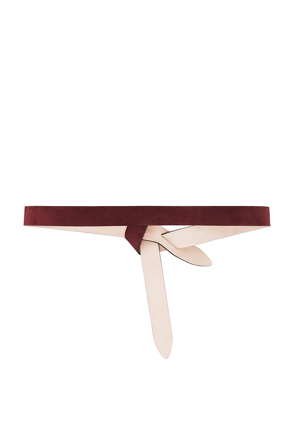 view 2 of 3 Lecce Suede Belt in Burgundy