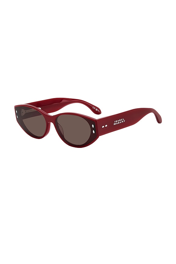 view 2 of 3 Oval Sunglasses in Burgundy
