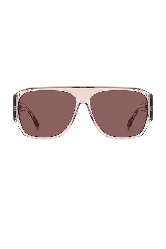 view 1 of 4 Square Sunglasses in Nude & Burgundy