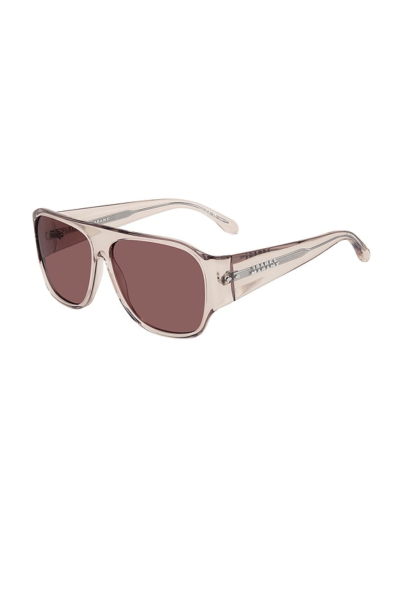 view 2 of 4 Square Sunglasses in Nude & Burgundy