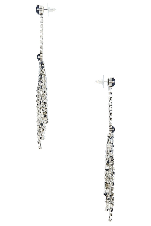 view 2 of 3 Faye Fringe Earrings in Black & Silver