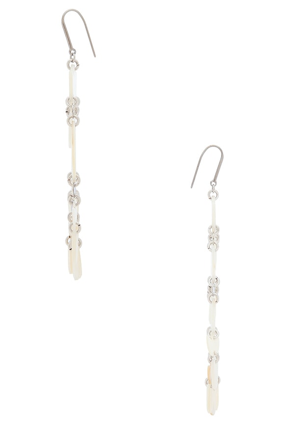 view 2 of 3 Yue Long Earrings in White & Silver