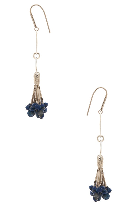 view 2 of 2 Nora Fringe Earrings in Navy & Silver