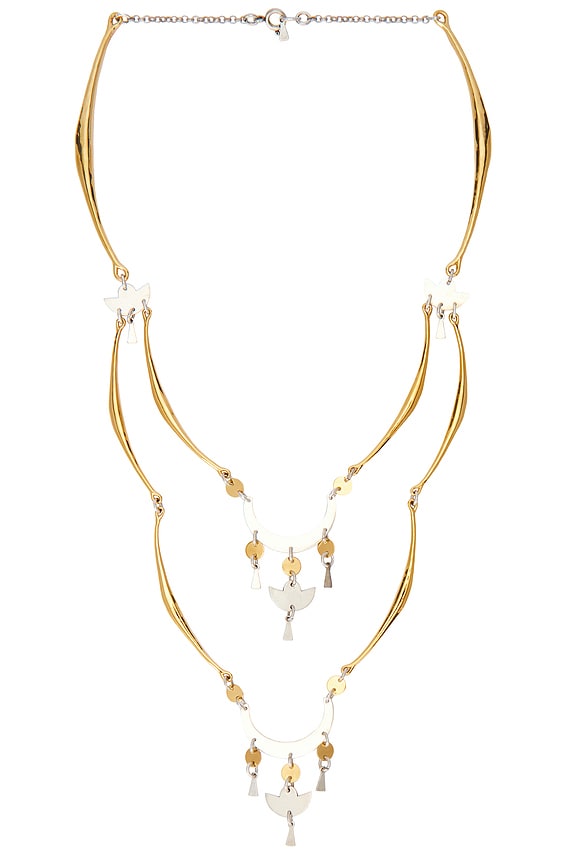 view 1 of 4 COLLIER À PLUSIEURS RANGS LONG in Silver & Dore