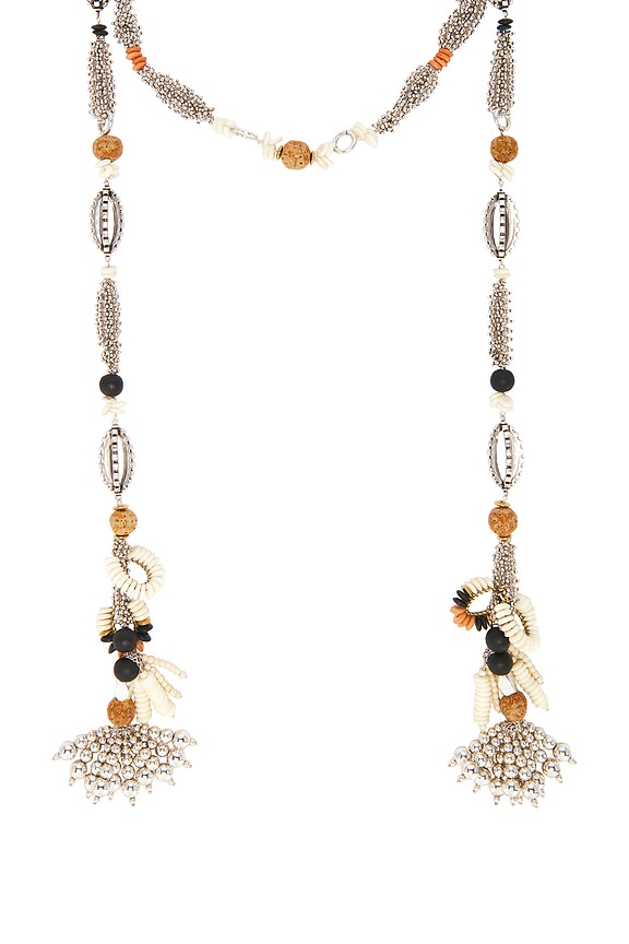 view 2 of 5 Scarf Necklace in Ecru & Silver