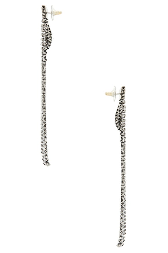 view 2 of 2 Long Earrings in Transparent & Silver