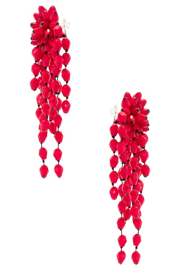 view 2 of 3 Hanabi Earrings in Red & Silver