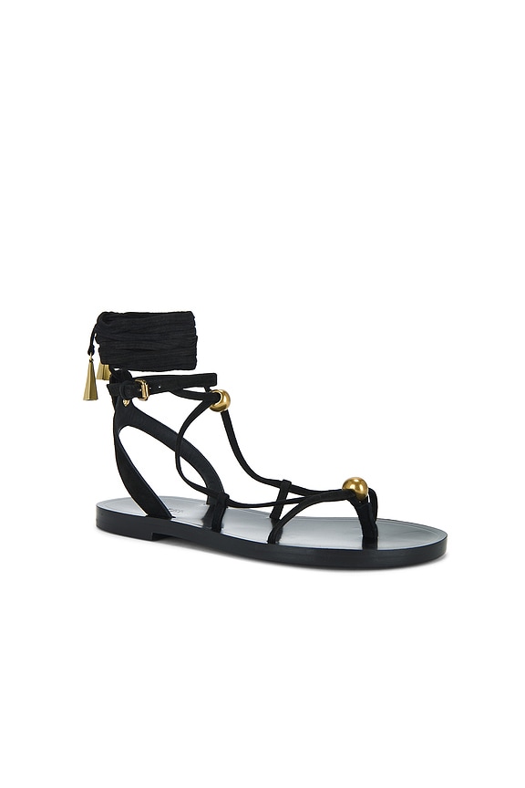 view 2 of 5 Azzi Sandal in Black & Gold