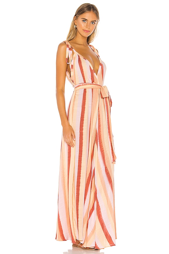 view 2 of 3 Vivian Modern Goddess Maxi Dress in Sunrise Stripe