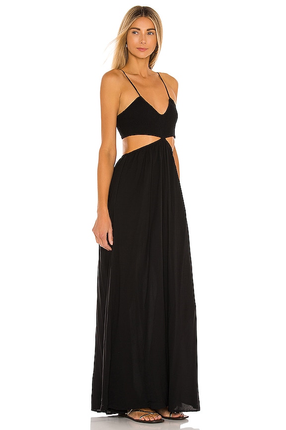 view 2 of 3 Innocence Solid Smocked Maxi Dress in Black