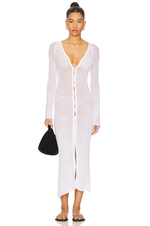 view 2 of 4 Jolene Button Front Duster in White