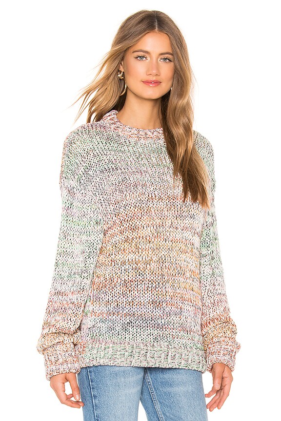 view 2 of 4 Emmental Crew Neck Sweater in Rainbow Space Dye