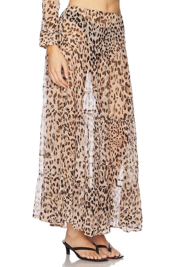 view 2 of 7 Willow Boho Maxi Skirt in Leopard