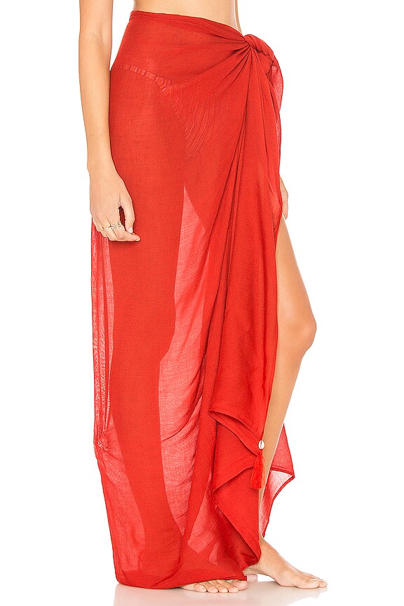 view 2 of 4 Sarong Solid in Poppy