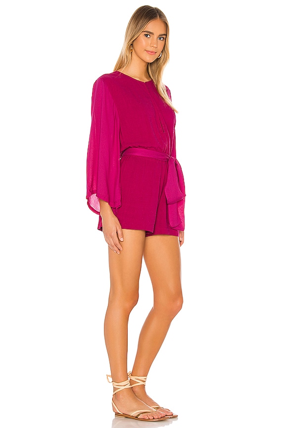 view 2 of 3 Starr Sandwash Mazie Romper in Fuchsia
