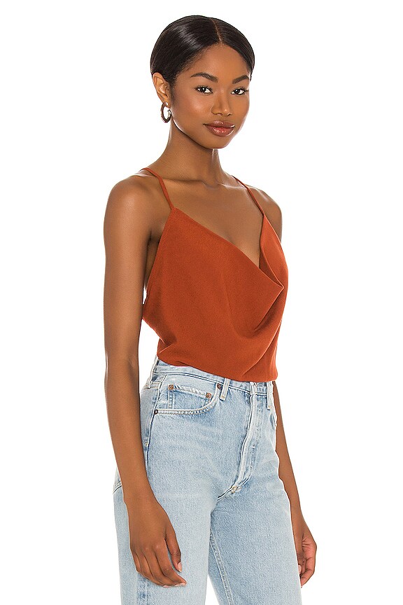 view 2 of 4 Polina Solid 70s Cowl Neck Cami in Copper