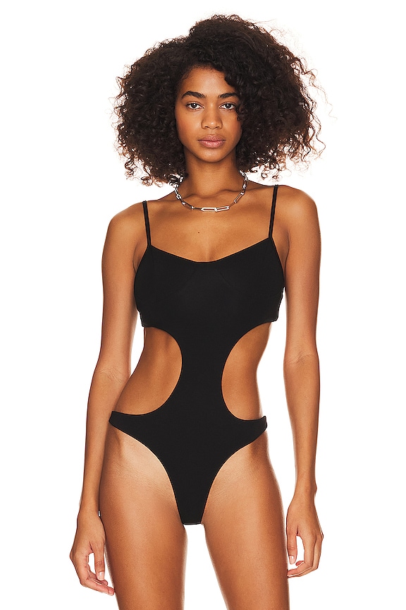 view 2 of 5 Pretty Please Cut Out Bodysuit in Black