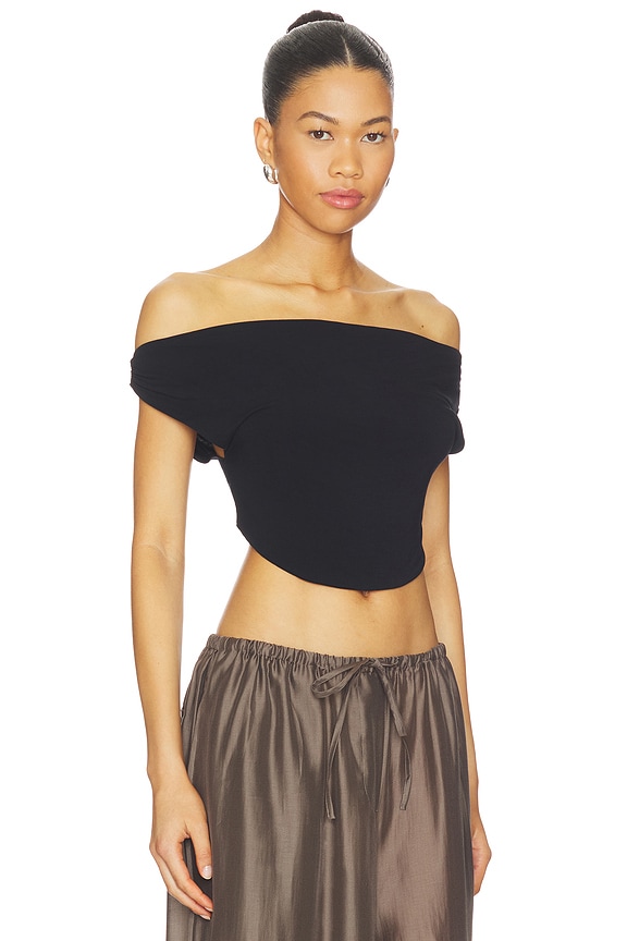 view 2 of 4 Maha Solid Cowl Neck Vest Top in Black