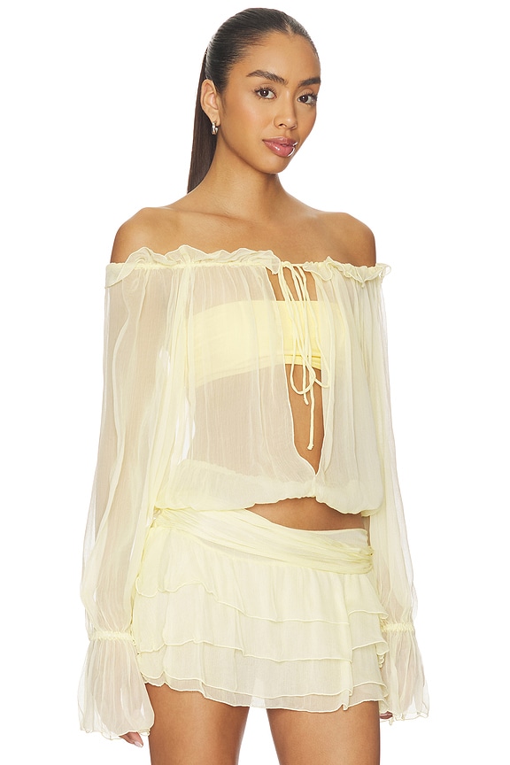 view 2 of 4 Amaya Top in Pale Yellow