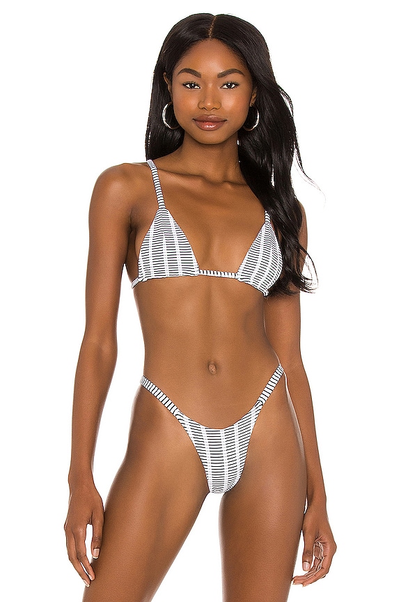 Indah Lido Triangle Bikini Top in Texture Stripe | REVOLVE